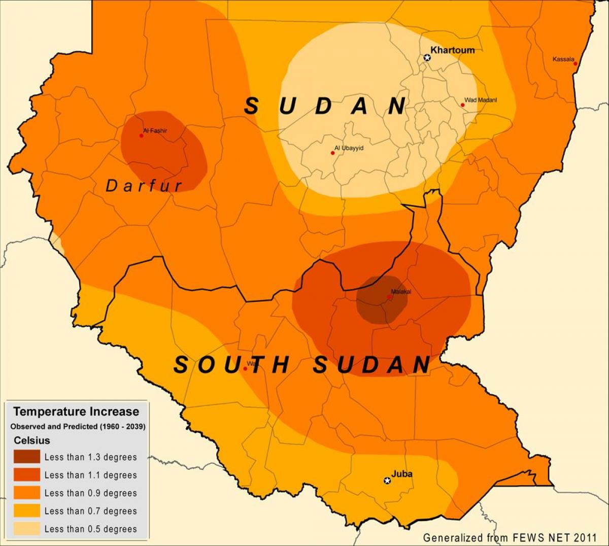 نقشه از سودان آب و هوا