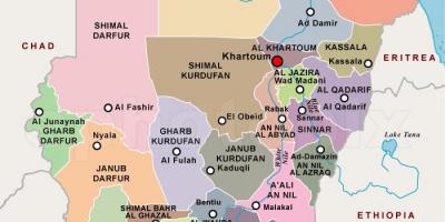 نقشه از مناطق سودان