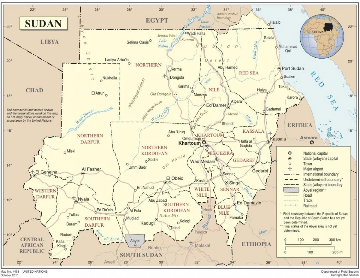 نقشه از سودان متحده